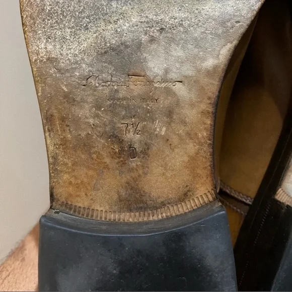 Salvatore Ferragamo Dress Shoes Brown Sz 7.5 - Picture 3 of 16